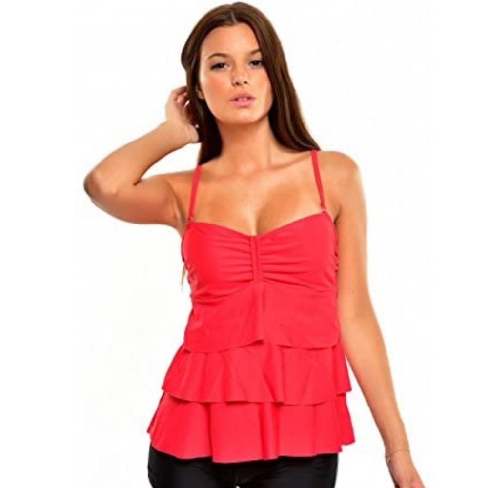 Octopus Shape-Optimizer  ruffle bandeau Tankini top